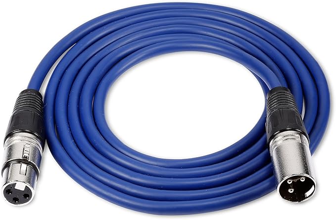 NEEWER 6 Pack 3 feet/1m Mic Cable Cord, XLR Male to XLR Female Microphone Audio Colored Snake Cables (Purple/Red/Blue/Orange/Yellow/Green)