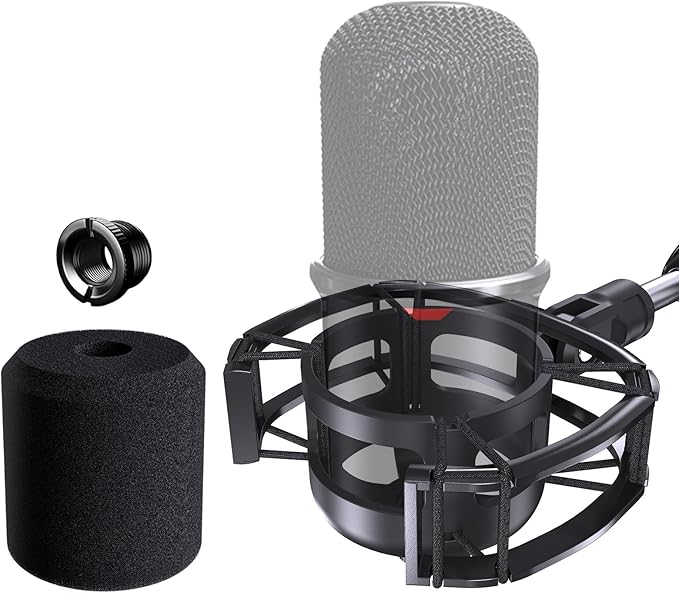 Custom Built for HyperX SoloCast Shock Mount, 2026 Upgrade Anti-Vibration Suspension Elastic Shock Mount Holder Clip Mics Stand Compatible with SoloCast Microphone