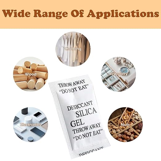 Silica Gel Packets - 100 PCS 2 Gram Desiccant Packs for Storage Dry Packets for Electronic Products Jewelry Cameras Clothes Books Iron Tools Precision Instruments