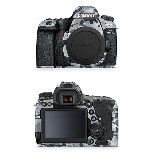 Carbon Fiber Camera Skin Compatible with Canon EOS 6D Mark II Camera (2017) - Gray Camouflage - Premium 3M Vinyl Protective Wrap Decal Cover - Easy to Apply | Crafted in The USA by MightySkins