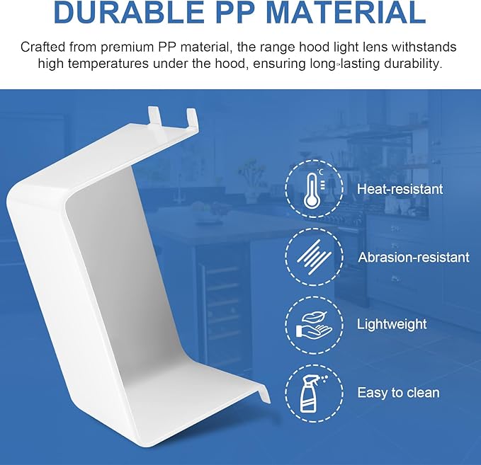 SR401650 Range Hood Light Lens Cover Replacement for Broan Nutone Model NS6530, NS6530WW, QL1, QL100 and QL130WW, Kitchen Range Hood Parts and Accessories, Pack of 2