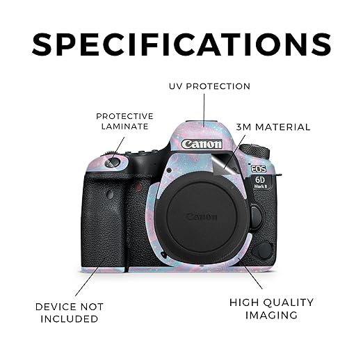 Glossy Glitter Camera Skin Compatible with Canon EOS 6D Mark II Camera (2017) - Cotton Candy Swirl - Premium 3M Vinyl Protective Wrap Decal Cover - Easy to Apply | Crafted in The USA by MightySkins