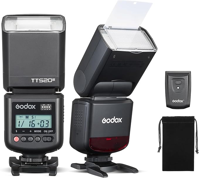 GODOX TT520 III TT520III Universal On-Camera Flash Speedlite with AT-16 433MHz Wireless Trigger Transmitter GN33 S1/S2 Modes for Canon Nikon Pentax Olympus Fujifilm Panasonic Cameras with Hot Shoe