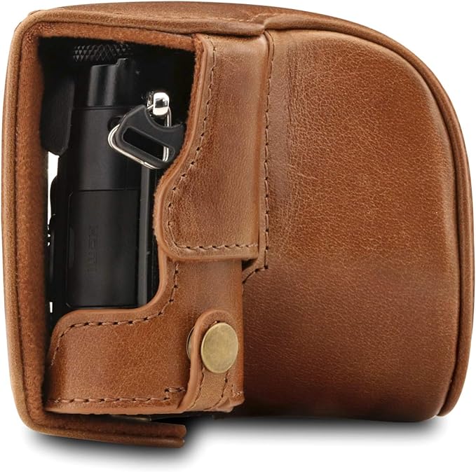 MegaGear MG1565 Ever Ready Genuine Leather Camera Case Compatible with Panasonic Lumix DC-LX100 II - Brown