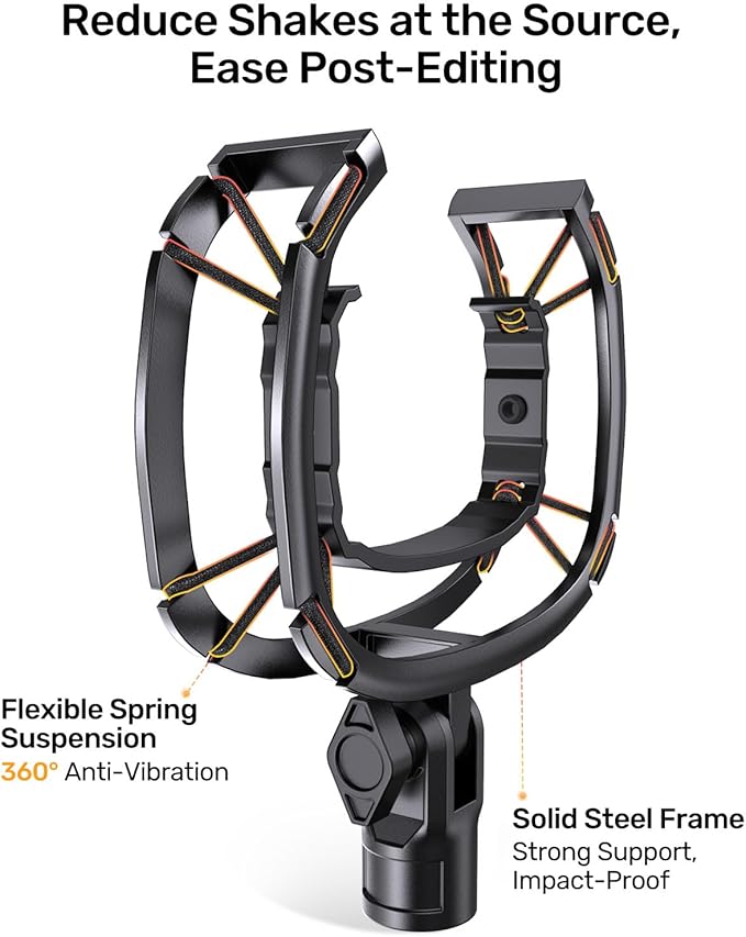 Wave Microphone Shock Mount - Custom Built for Elgato Wave 1/3, Aluminum Frame & Reinforced Suspension for Max Vibration Isolation, Shock Mounts Holder Clip Ideal for Youtubers, Podcasters and Gamers