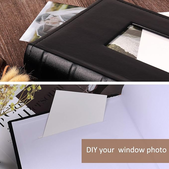 RECUTMS Small Photo Album 4x6, Picture Album PU Leather Cover 300 Photo Sleeves Boy Girl Family Photo Book Memo Slot Wedding Album(Creamy White)