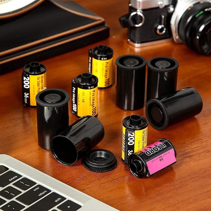 GBSTORE 10pcs 35mm Caliber Plastic Film Canisters with caps (Black)
