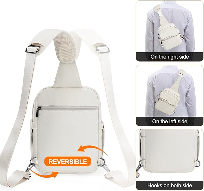 Cwatcun Camera Bag Small Compact Camera Sling Case, Waterproof Canvas Crossbody Camera Bag with Rain Cover, Travel Photography Bag for Canon, Nikon, Sony, Fuji DSLR/SLR/Mirrorless Cameras, Lens