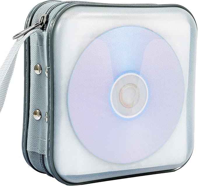 CD/DVD Case Wallet - 40 Capacity Protective Storage Organizer Binder Booklet Album for Home & Car (White)