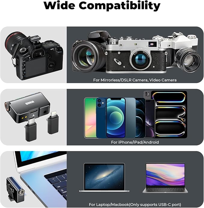 Wireless lavalier Microphone for iPhone/Cameras/Computers - AI Noise Cancellation, with Charging Dock, mini Magnetic Wireless Microphone, Perfect for vlogging and Live Streaming