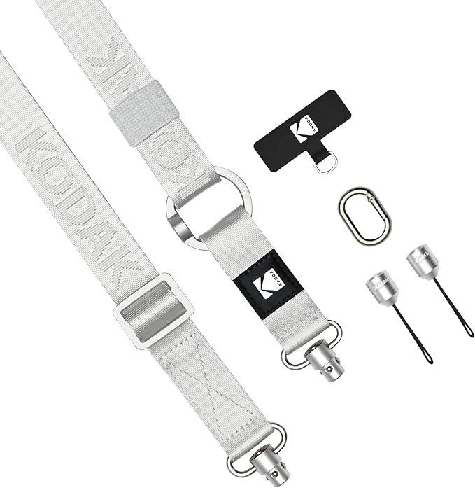 KODAK Multi-Purpose Camera Strap (Silver) - Quick-Detach System, Lightweight, Durable Metal Swivels, Multiple Usages, SLR Cameras, Compact Cameras, Smart Phones