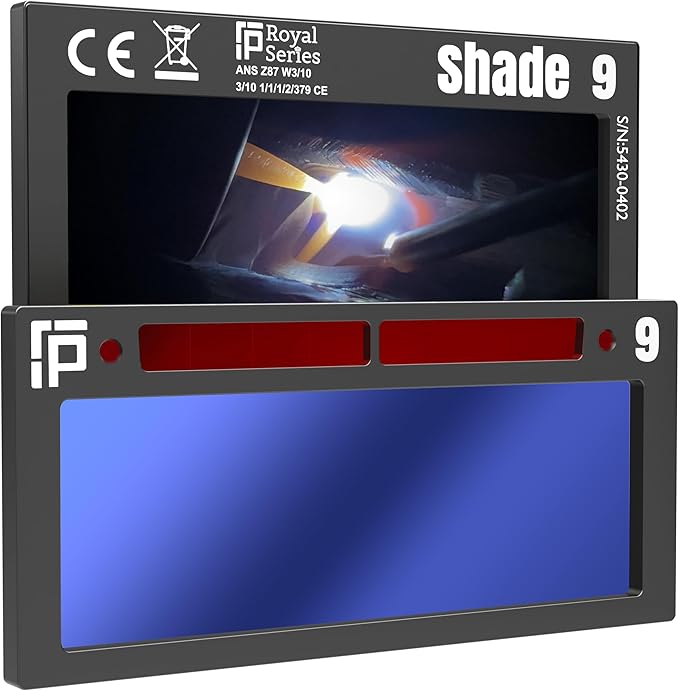 The Heir Single 2.0 | Shade 9 Blue Auto Darkening Welding Lens | 20A TIG Rating - No Flashing | 2" X 4.25" X 0.2" | Blue Welding Lens - TrueColor Puddle | Ridge Products Royal Series 2.0
