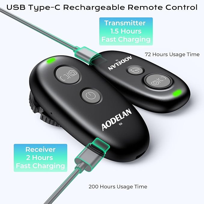 Upgrade for Nikon Rechargeable Wireless Camera Remote Control,AODELAN Shutter Release Compatiable with P950, Z6 II, D6, D780, Z5, Z7 II, Z9, Z8, Z6 III, P1100, P1000, Z7, Z6, D850, D7500