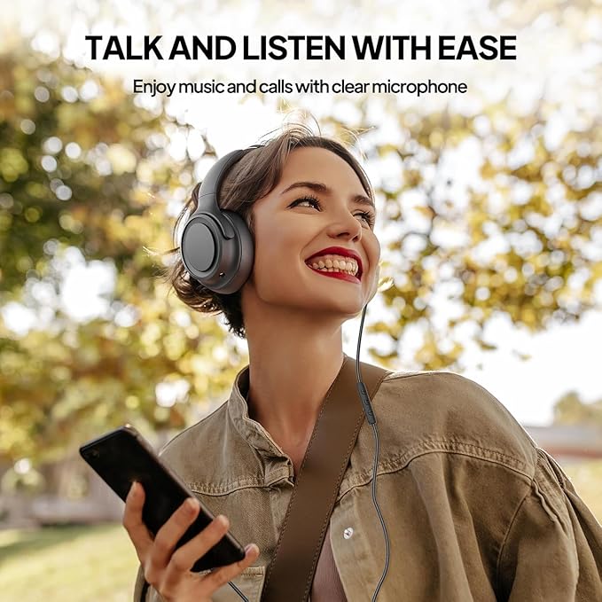 Wired Over-Ear Headphones with USB C Connector, Hi-Fi Stereo Sound, Noise-Isolating Ear Cups, Comfortable Fit for USB C Devices (with Bag, Black)