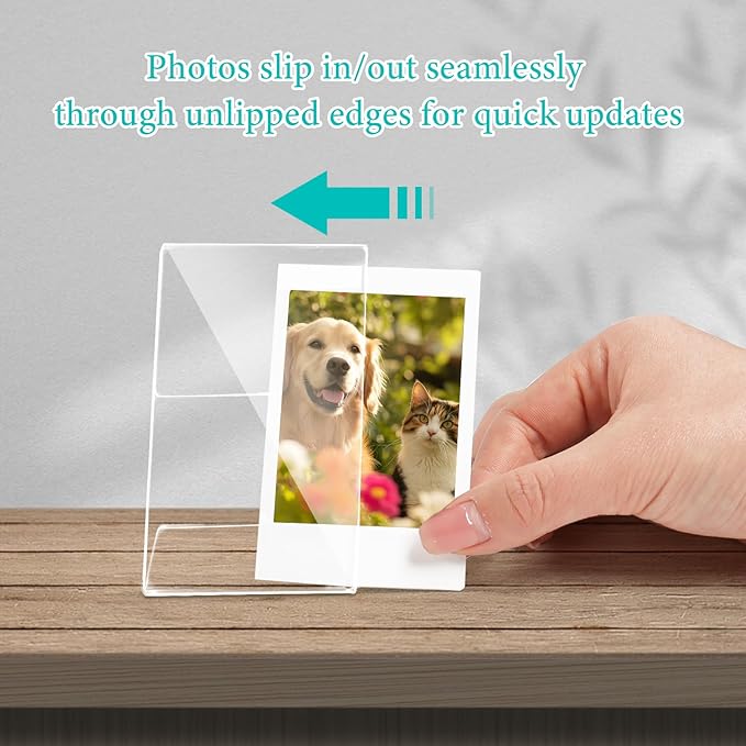 HAPY SHOP 8 Pack Mini Picture Frame for Instax, 2x3 Picture Frame Holder for Polaroid, Small Wallet Size Photo Frame, Acrylic Photo Frame for Instax Mini Instant Films