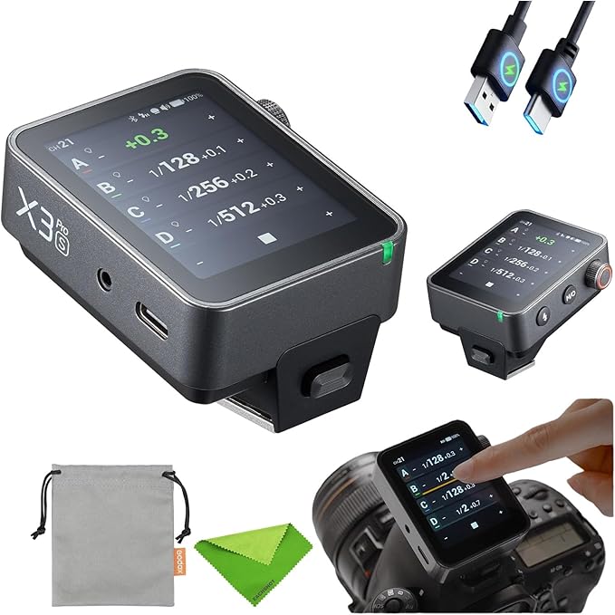 GODOX X3 PRO S Shutter Control Flash Trigger (𝐗𝟑-𝐒 𝐔𝐩𝐠𝐫𝐚𝐝𝐞) for Sony Bluetooth Integration APP Control Touch Screen 2.4GHz Wireless X System TTL Wireless Fast Charging