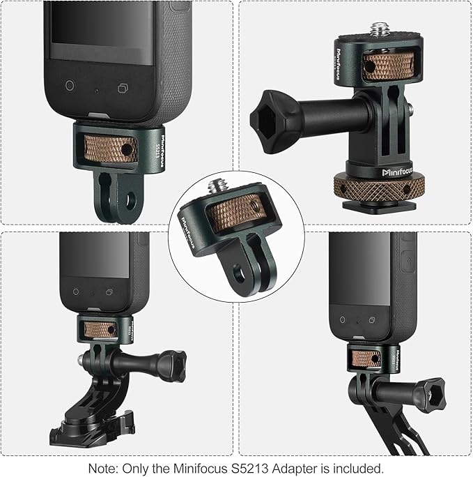 MINIFOCUS 1/4" Adapter Screw Head Camera Mount, Camera Tripod Mount for Gopro Adapter, CNC Aluminum Conversion Adapter for GoPro Hero, DJI, Insta360, Sjcam Action Cameras Accessories