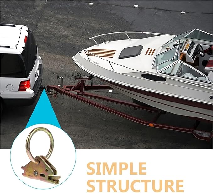 Cargo Steel E-Ring Tie Down Hooks 6PCS Cargo Trailer Anchors - Heavy Duty E Track Tie Down (Truck/Car) for E-Track Rail/Single System