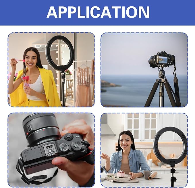 Universal Camera Phone Holder with Hot Shoe and 1/4" Screw Adapter, Adjustable Flexible Gooseneck Arm Cell Phone Mount Attachment Replacement for Camera, Ring Light and Tripod Stand