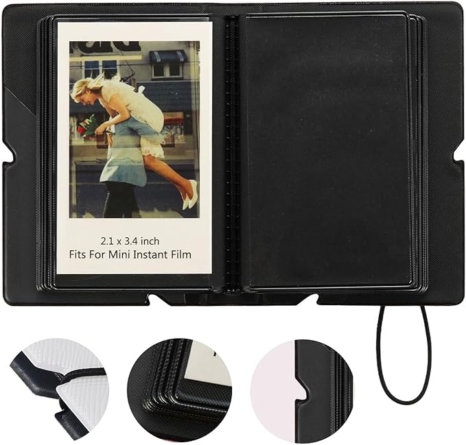 Mini Instant Film Polaroid Photo Album Book For 3 Inch Fujifilm Instax Mini 12 11 9 99 8 7+ 40 EVO Camera Film, HP Sprocket, K-pop Photocards (White, 1 Pack)