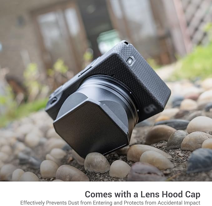Metal Lens Hood for Ricoh GR III GR3 GR III HDF GR3 HDF Digital Camera, Bayonet Lens Shade with Hood Cap for Better Protection