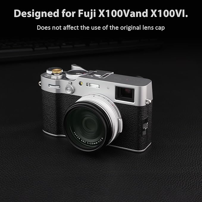 Haoge Lens Filter Adapter Ring for Fujifilm X100VI Fuji FinePix X100V Camera fit 49mm UV CPL ND Filter Lens Cap Replace Fujifilm AR-X100 Black