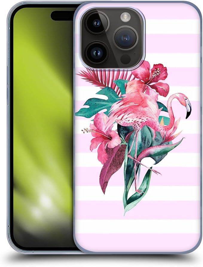 Head Case Designs Officially Licensed LebensArt Flamingo Summer Vibe Pink Birds and Floral Hard Back Case Compatible with Apple iPhone 15 Pro Max