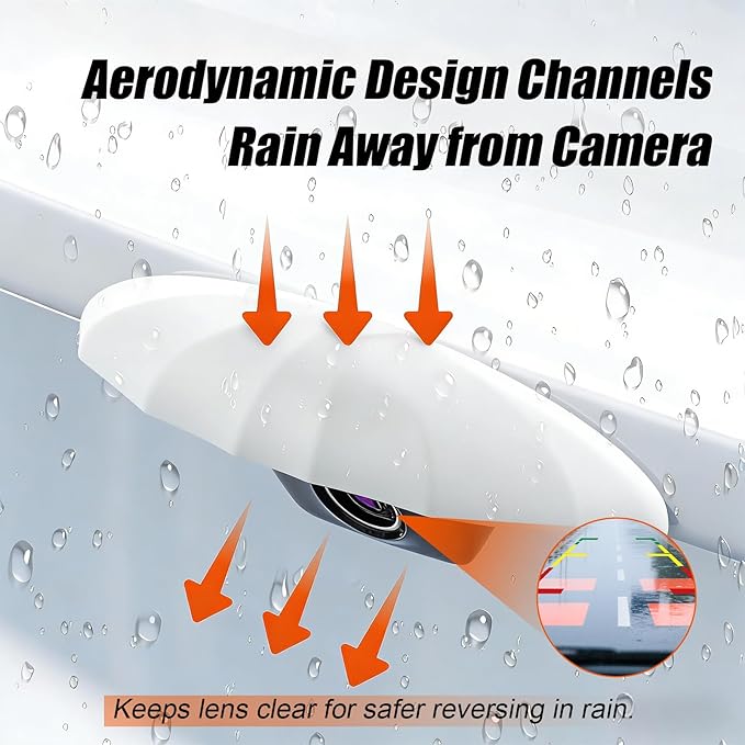Universal Car Backup Camera Rain Shield, Reversing Camera Anti-Rain Cover, Non-Destructive Adhesion, Silicone Protection Cover Compatible with Most Vehicle (White)