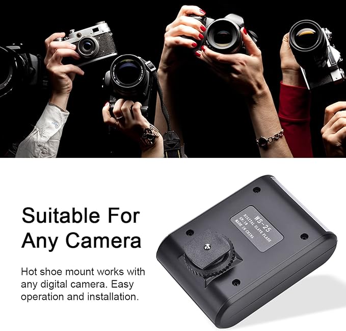 Mini Flashlight, Portable Digital On-Camera Flash Speedlite, Hot Shoe Mount Flashlight for DSLR Cameras