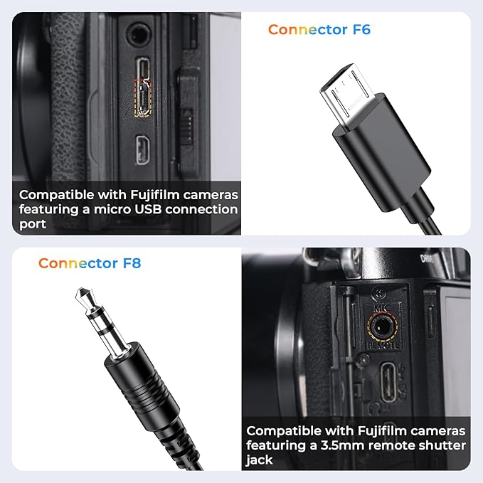 Rechargeable Wireless Camera Remote Control for Fujifilm X-S20, X-S10,X-A5,X-T100,X-T50,X-H1,XF10,X-T200,X-E4,GFX 100II,X-M5,GFX100RF,X-E5, X-T30 II,X-E4, Upgrade Hanpusen Shutter Release