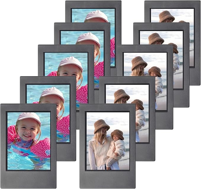 CAIYOULE Mini Photo Frame for Instax Mini 12/11/EVO/SE/8/7+/99 3 inch instant mini Film-Classic for Polaroid 2.15x3.4 inch Picture Frame-Black (10 Pack)