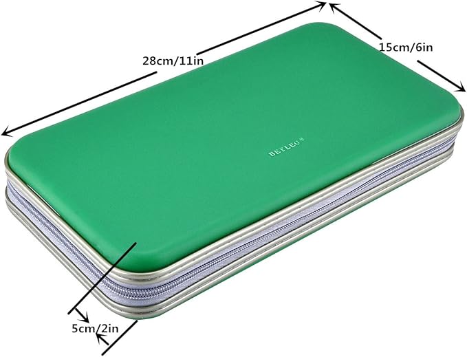 72 Capacity Heavy Duty CD DVD Blu-ray Media Case Storage Holder Organizer Wallet (Green)