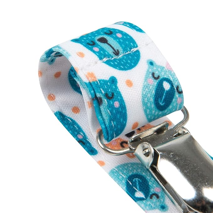 babygoal Baby Animal Pacifier Clips, 6 Pack Pacifier Holder for Boys and Girls Fits Most Pacifiers and Binkies 6MP18