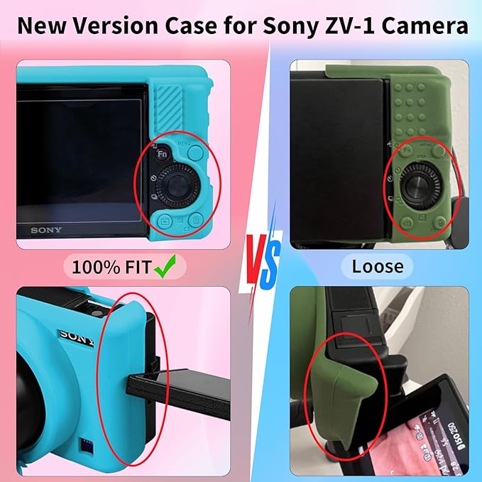 Camera Case for Sony ZV-1, ZV1 Camera Cover Silicone Camera Sleeve Body Skin Protective Case with Removable Lens Cap for Sony ZV 1 Digital Camera, Blue