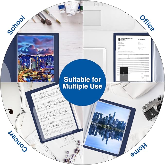 Sooez Art Portfolios 11"x17", Large Portfolio Folder with 30 Pockets & Black Inner Sheets, Display 60 Pages, 11 x 17 Presentation Book for Artwork Storage, Binder with Plastic Sleeves for Artist