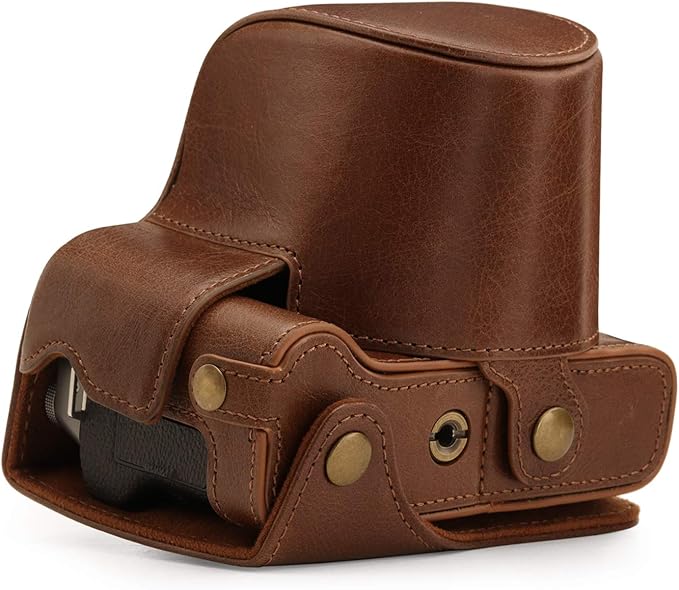 MegaGear MG1884 Ever Ready Genuine Leather Camera Case Compatible with Fujifilm X-T200 (XC15-45mm) - Brown