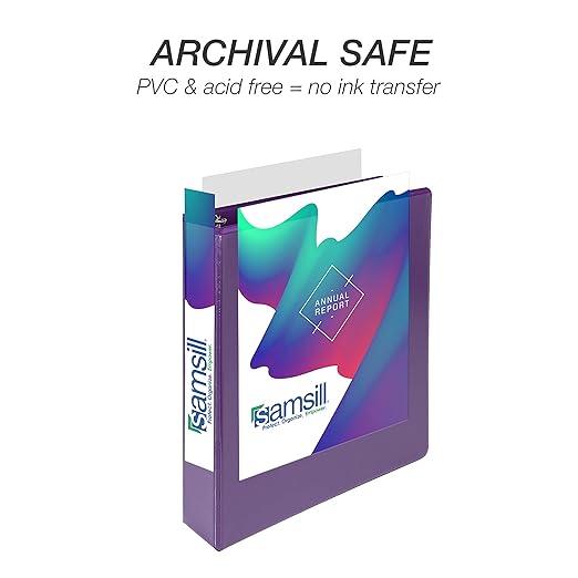 Samsill Durable 1.5 inch 3 Ring Binder, Made in USA, D Ring Binder, FSC 100% Recycled Chipboard, Purple