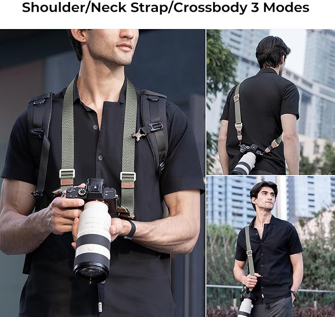K&F CONCEPT 32mm Camera Neck Strap for Photographers Camera Strap Quick Release Clip Adjustable Sling Strap Compatible with Nikon Canon Sony Olympus DSLR Camera Deep Blue