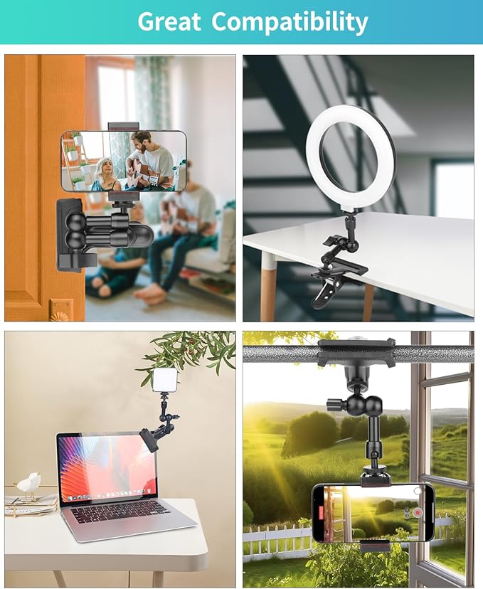 Super Clamp Camera Clamp Mount 5.5" Magic Arm & 22"/57cm Adjustable Magic Arm with Super Clamp Camera Mount
