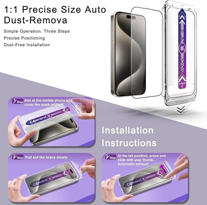 CHRYSHA Screen Protector for iPhone Air 6.5-Inch, 2 Pack, 9H Tempered Glass, HD Clear, Full Cover, Anti-Fingerprint, Easy Installation
