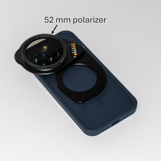 Filter Holder for Standard 52 mm Filters, MagSafe PivotRing Compatible with All Models of iPhone 12/13/14/15/16, Slim Size fits in Pocket for Hiking and Travel
