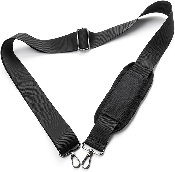 Duffle Bag Strap Replacement, Universal Heavy Duty Adjustable Shoulder Strap with Metal Hooks & Detachable Padded Pad for Messenger Bag, Laptop Bag, Camera Bag, Briefcase, Travel Duffel Bag