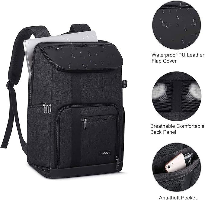 MOSISO Camera Backpack, DSLR/SLR/Mirrorless Large Men/Women Photography Camera Bag Case with 17.3 inch Laptop Compartment&Tripod Holder&Rain Cover Compatible with Canon/Nikon/Fuji/Laptop, Space Gray