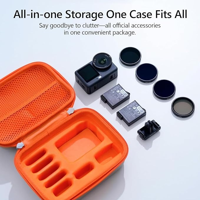 AuyKoo Carrying Case for DJI Osmo Action 6 Accessories, Waterproof Hard Carrying Bag for Camera Batteries Filter Mount, DJI Osmo Case Hard Shell Action Camera Bag