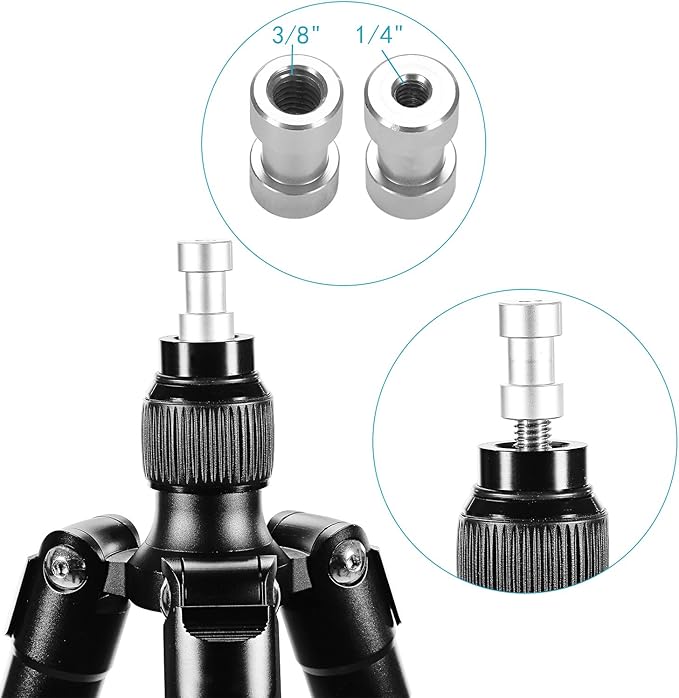 Neewer® 15 Pieces 1/4" 3/8" Metal Threaded Screw Converter Adapter for DSLR Camera,Tripod,Shoulder Rig,Light Stand,Camera Cage