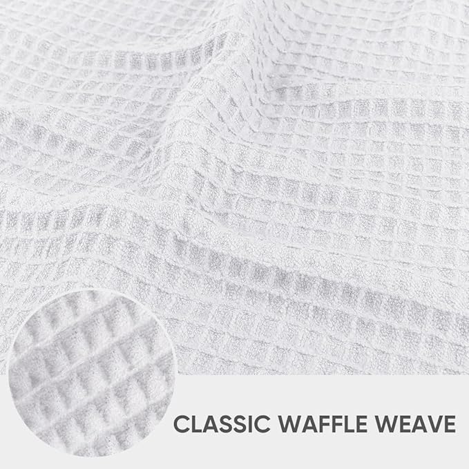 HOMEXCEL Waffle Weave Microfiber Towel, 10 Pack Lint Free Cleaning Rags, 12 x 12 Inches Barista Towels, Reusable Microfiber Cleaning Cloth for Household, Kitchen, Glass and Window, Multicolor