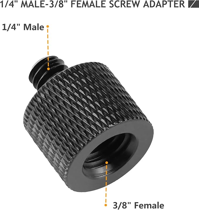 4 Pcs Camera Screw Adapter Thread 1/4" Male to 3/8" Female and 3/8" Male to 1/4" Female Adapter Set for Camera Monitor, Tripod, Mount