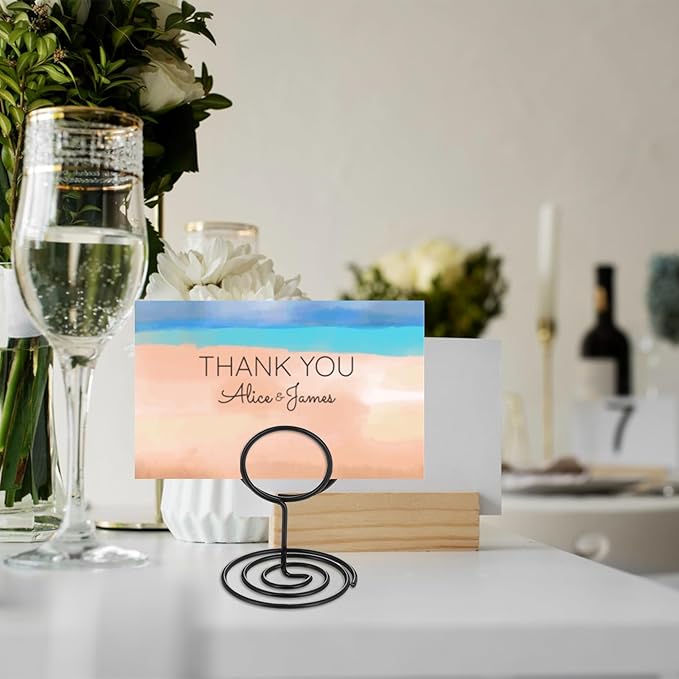 Ptwola 24 Pcs Table Number Holder Tall Table Sign Stands Place Card Holders Simple Picture Photo Name Menu Clips for Weddings Birthday Christmas Halloween Party Office Memo Notes Reception Restaurants