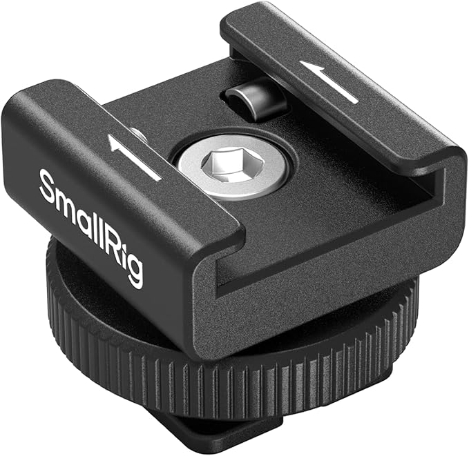 SmallRig Cold Shoe Mount Adapter for Wireless Microphone, for DJI Mic / Mic 2, for RODE Wireless Go II, for Saramonic BLink 900 B, for Hollyland C1, with 1/4"-20 Threaded Hole, Anti Drop Design - 4822