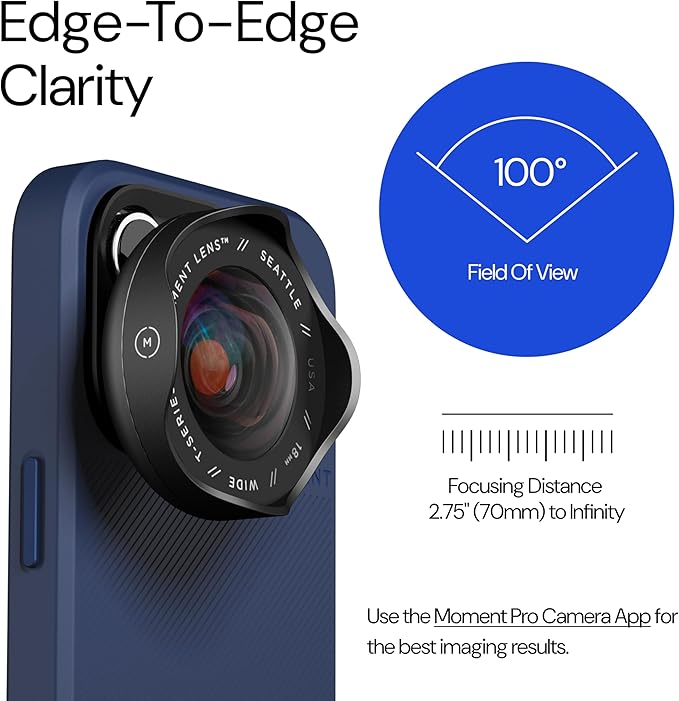 Moment 18mm Wide Lens for iPhone – T-Series Mobile Lens for Ultra-Wide Photos & Videos